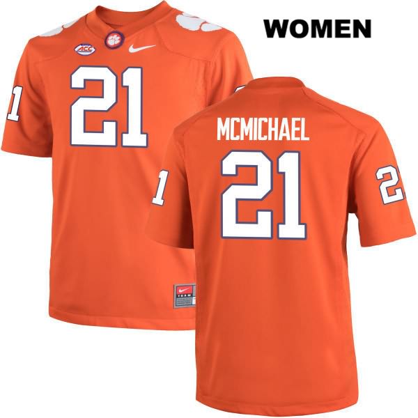 Women's Clemson Tigers #21 Kyler McMichael Stitched Orange Authentic Nike NCAA College Football Jersey ERZ6646YN